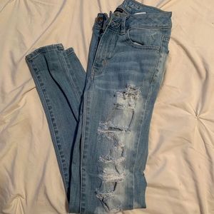 American Eagle destressed jeans size 00